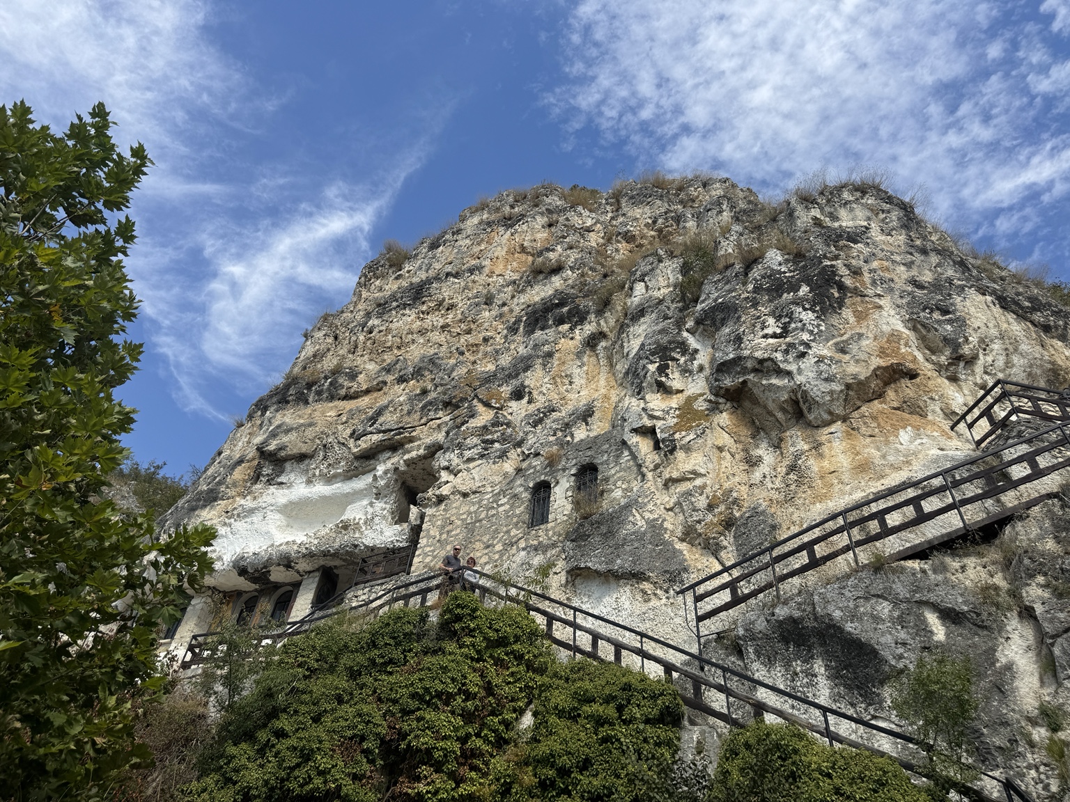 Rock church and stairs at Basarbovo Monastery, photographed during a private tour